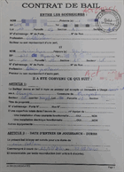 Contrat de bail immatriculé