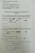 Attestation de disponibilité et de réservation
