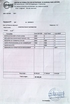 Facture pour l'enregistrement du commerçant